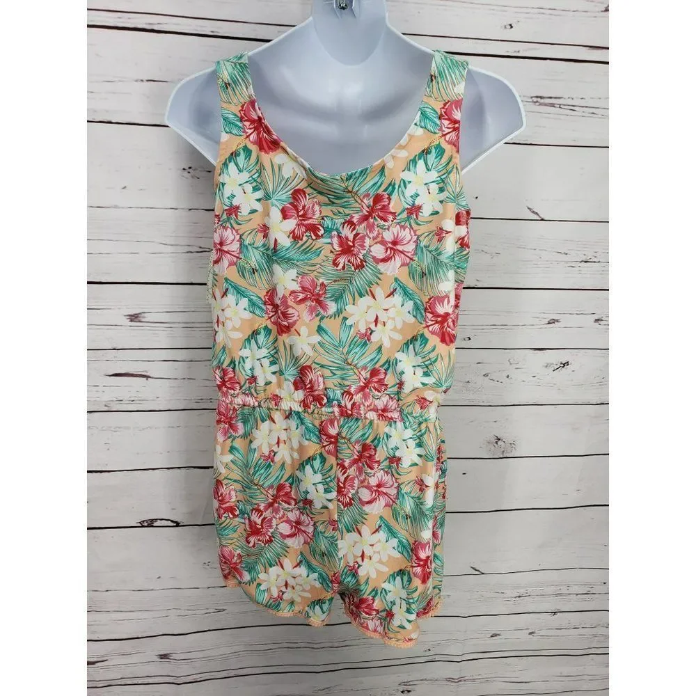 Bobbie Brooks Large 10/12 hawaiian tropical print romper‎ jumpsuit